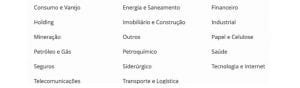 setores da b3