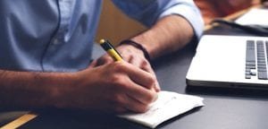 escrevendo sua lista de objetivos