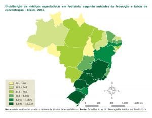 distribuicao de pediatras no brasil