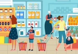 PortalPed - pais e filhos no supermercado